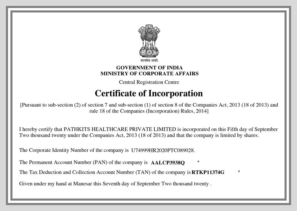 certificate form
